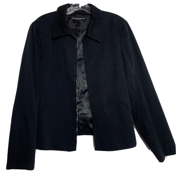 Vintage Escada Sport Blazer Casual Designer Zip Up Black Long Sleeve Jacket 40 L - Picture 1 of 12